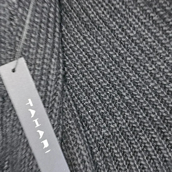 TAHARI Long Sleeve Sweater Dress Open Shoulder Black - Picture 5 of 8